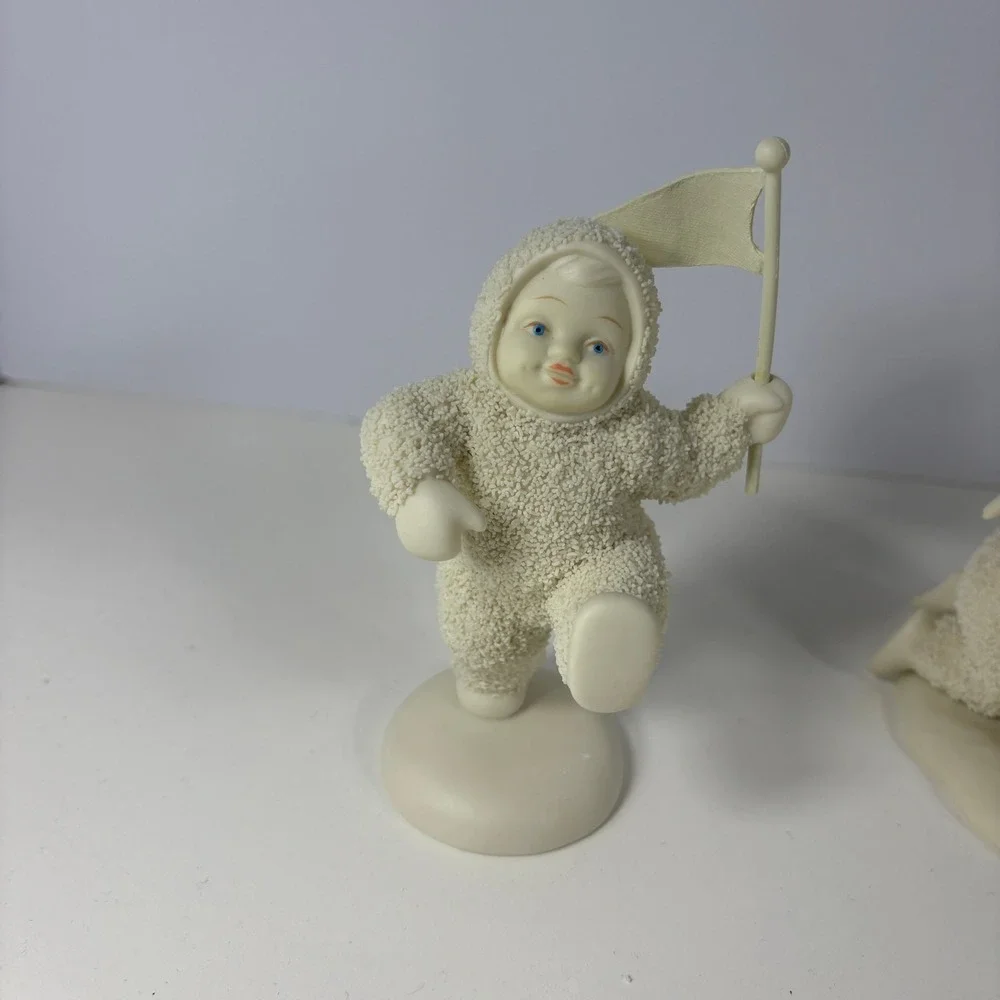 Department 56 Lot Of 4 Snowbabies Figurines Children In Snowsuits Porcelain